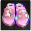 Dívčí letní svítící pantofle Jednorožec (Unicorn)
