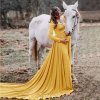 Long Tail Maternity Dresses for Photo Shoot Maternity Photography Props Maxi Dresses for Pregnant Women Clothes 4