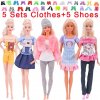 10Pcs Set 5 Handmade Clothing Suit 5 Pairs Shoes For Barbie Dress Doll Clothes 1 6.jpg 640x640.jpg (15)