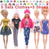 10Pcs Set 5 Handmade Clothing Suit 5 Pairs Shoes For Barbie Dress Doll Clothes 1 6.jpg 640x640.jpg (18)