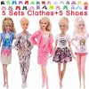 10Pcs Set 5 Handmade Clothing Suit 5 Pairs Shoes For Barbie Dress Doll Clothes 1 6.jpg 640x640.jpg (20)