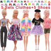 10Pcs Set 5 Handmade Clothing Suit 5 Pairs Shoes For Barbie Dress Doll Clothes 1 6.jpg 640x640.jpg (22)