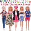 10Pcs Set 5 Handmade Clothing Suit 5 Pairs Shoes For Barbie Dress Doll Clothes 1 6.jpg 640x640.jpg (1)