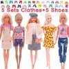 10Pcs Set 5 Handmade Clothing Suit 5 Pairs Shoes For Barbie Dress Doll Clothes 1 6.jpg 640x640.jpg (4)
