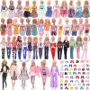 10Pcs Set 5 Handmade Clothing Suit 5 Pairs Shoes For Barbie Dress Doll Clothes 1 6.jpg