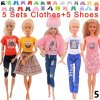 Šatičky a doplňky pro panenku Barbie - 10 ks (30 cm)