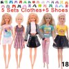 Šatičky a doplňky pro panenku Barbie - 10 ks (30 cm)