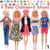Šatičky a doplňky pro panenku Barbie - 10 ks (30 cm)