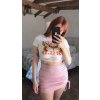woman Summer mini skirts solid color cotton folds ladies knitting thread side draw string elastic sexy.jpg (3)