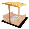 Stříška pro dětské dřevěné pískoviště Baby Mix 120x120 cm žluto-bílá (Barva Žlutá)