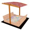 Stříška pro dětské dřevěné pískoviště Baby Mix 120x120 cm červeno-bílá