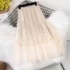Skirts Women Tender Sweet Korean Style Printed Lady Mesh Ins Classy All match College Elegant Popular (1)