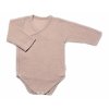 Zavinovací kojenecké body dl. rukáv, mušelín, Baby Nellys, béžové, veľ. 68 (Velikost koj oblečení 68 (3-6m))