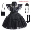 1 6 Years Children Wednesday Addams Cosplay For Girl Costume 2023 New Vestidos For Kids Party.jpg