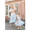 Mother Daughter Matching Dress Party Dress 2024 Girl Woman White Blue Floral Dresses for Kids Mommy.jpg 640x640.jpg (1)