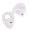 Z&Z Stylová dětská jarní/podzimní velurová čepice, turban s šátkem, bílá (Velikost koj oblečení 80-98 (9-36m))