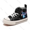 Kotníčkové tenisky na suchý zip s tkaničkou - motiv Lilo a Stitch