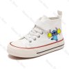 Kotníčkové tenisky na suchý zip s tkaničkou - motiv Lilo a Stitch