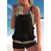 Dámské plavky dvojdílné tankini se síťovinou Plus Size (XS-6XL)