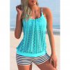 Dámské plavky dvojdílné tankini se síťovinou Plus Size (XS-6XL)