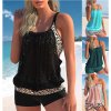 Dámské plavky dvojdílné tankini se síťovinou Plus Size (XS-6XL)
