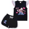 Dívčí letní set - tričko + kraťasy s motivem Lilo & Stitch (řasené rukávky)