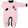 Baby Nellys Bavlněný overálek Zebra - růžový, vel. 74 (Velikost koj oblečení 80 (9-12m))
