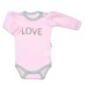 Body dlouhý rukáv Love - růžové (Velikost 50 (0-1m))