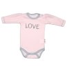 Body dlouhý rukáv Love - růžové (Velikost 50 (0-1m))