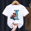 Dětské bílé tričko ABECEDA Super Mario