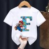 Dětské bílé tričko ABECEDA Super Mario