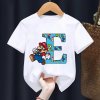 Dětské bílé tričko ABECEDA Super Mario