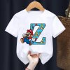 Dětské bílé tričko ABECEDA Super Mario