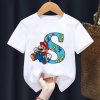 Dětské bílé tričko ABECEDA Super Mario