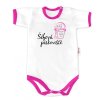Baby Nellys Body krátký rukáv - Šéfová pískoviště - bílé/růžový lem, vel. 68 (Velikost koj oblečení 68 (3-6m))