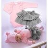 BABY NELLYS 2-dílná sada, body dl.rukáv + suknička Dance Baby, růžová/šedá (Velikost 98 (2-3r))