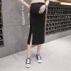 Side opening Maternity Skirts For Pregnant Women Clothes Abdominal High Waist Skirt Pregnancy Casual Slim Package 1