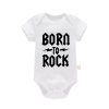 Bavlněné kojenecké body "Born To Rock" (bílé) - 6 variant potisků