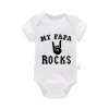 Bavlněné kojenecké body "Born To Rock" (bílé) - 6 variant potisků