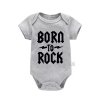 Bavlněné kojenecké body "Born To Rock" (šedé) - 6 variant potisků