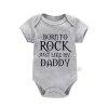 Bavlněné kojenecké body "Born To Rock" (šedé) - 6 variant potisků