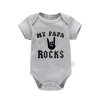 Bavlněné kojenecké body "Born To Rock" (šedé) - 6 variant potisků