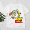 Dětské narozeninové tričko s potiskem Toy Story s číslovkou, bílé