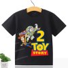 Dětské narozeninové tričko s potiskem Toy Story s číslovkou, černé