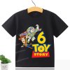 Dětské narozeninové tričko s potiskem Toy Story s číslovkou, černé
