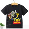 Dětské narozeninové tričko s potiskem Toy Story s číslovkou, černé
