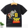 Dětské narozeninové tričko s potiskem Toy Story s číslovkou, černé