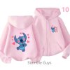 Pohodlná dětská mikina s kapucí "Lilo & Stitch" - růžová (21 motivů)