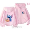 Pohodlná dětská mikina s kapucí "Lilo & Stitch" - růžová (21 motivů)