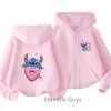 Pohodlná dětská mikina s kapucí "Lilo & Stitch" - růžová (21 motivů)